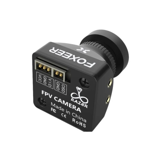 Foxeer Razer Mini Camera 2.1mm Lens 1200TVL 4:3 PAL/NTSC Carbon Fiber 4.5V-25V Input Voltage for Racing Drone Accessories